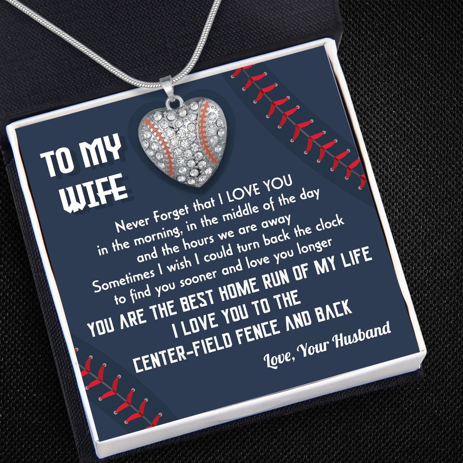 Baseball Heart Necklace - Baseball - To My Wife - You Are The Best Home Run Of My Life - Gnd15019
