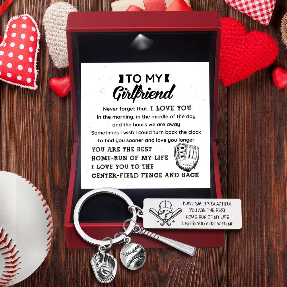 Baseball Set Keychain - To My Girlfriend - I Need You Here With Me