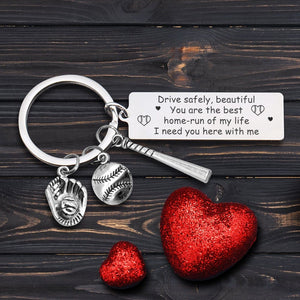 Baseball Set Keychain - To My Girlfriend - You Are Loved More Than You Know - Gkzy13001