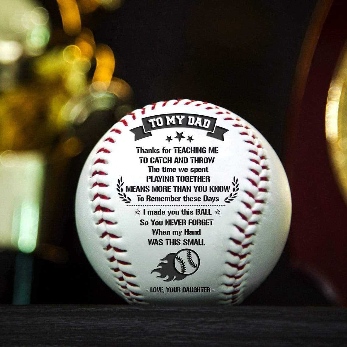 Baseball - To My Dad - From Daughter - Thanks For Teaching Me To Catch And Throw - Gaa18001
