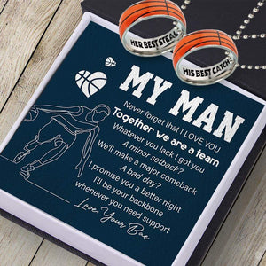 Basketball Couple Pendant Necklaces - Basketball - To My Man - I Love You - Gneu26010