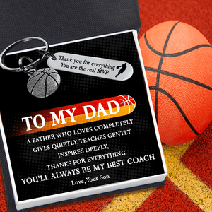 Basketball Keychain - Basketball - To My Dad - From Son - You Are The Real MVP - Gkbd18006