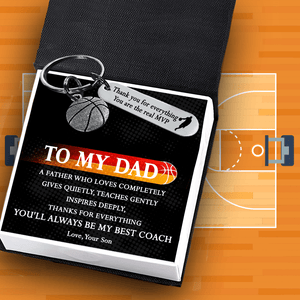 Basketball Keychain - Basketball - To My Dad - From Son - You Are The Real MVP - Gkbd18006
