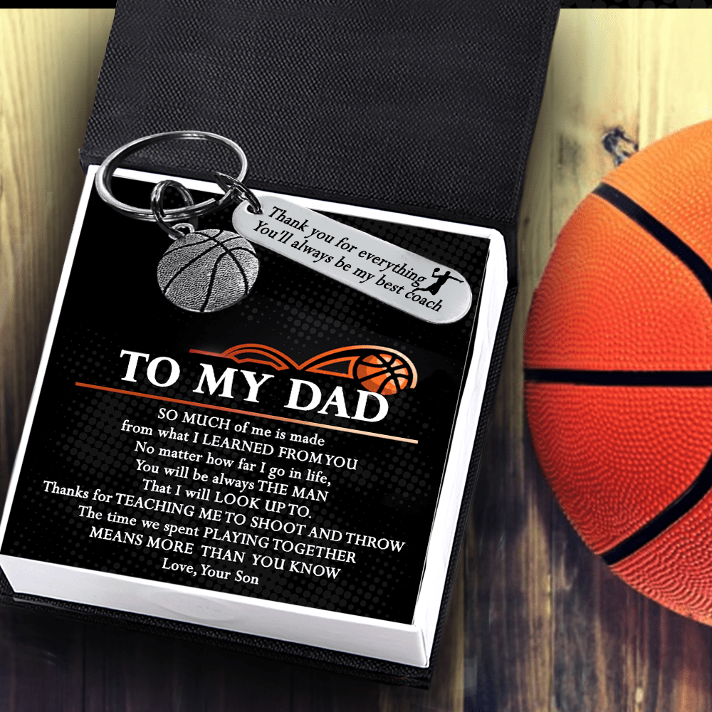Basketball Keychain - Basketball - To My Dad - From Son - You'll Always Be My Best Coach - Gkbd18005