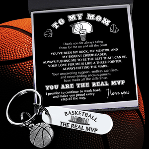 Basketball Keychain - Basketball - To My Mom - Thank You For Always Being There For Me On And Off The Court - Gkbd19004