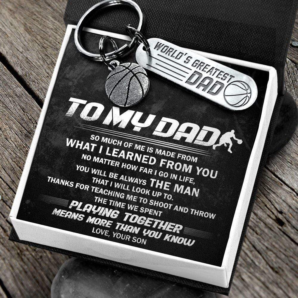 Basketball Keychain - To My Dad - From Son - Thanks For Teaching Me To Shoot And Throw - Gkbd18002