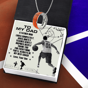 Basketball Pendant Necklace - Basketball - To My Dad - From Son - You'll Always Be My Best Coach - Gnfk18002