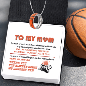 Basketball Pendant Necklace - Basketball - To My Mom - Thank You For Always Being My Loudest Fan - Gnfk19001