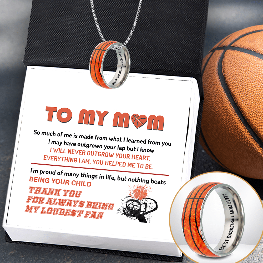 Basketball Pendant Necklace - Basketball - To My Mom - Thank You For Always Being My Loudest Fan - Gnfk19001