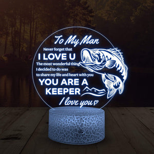 Bass Fish Led Light - Bass Fishing Gift - To My Man - Share My Life And Heart With You - Glca26050