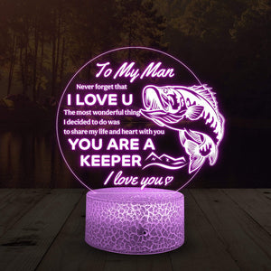 Bass Fish Led Light - Bass Fishing Gift - To My Man - Share My Life And Heart With You - Glca26050