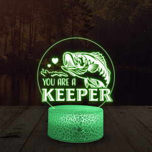 Bass Fish Led Light - Bass Fishing Gift - To My Man - You Are A Keeper -  Glca26047
