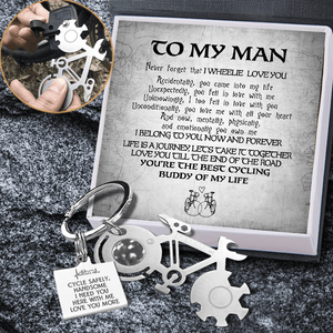 Bike Multi-tool Square Keychain - Cycling - To My Man - I Belong To You, Now And Forever - Gkzz26004