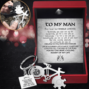Bike Multi-tool Square Keychain - Cycling - To My Man - I Belong To You, Now And Forever - Gkzz26004