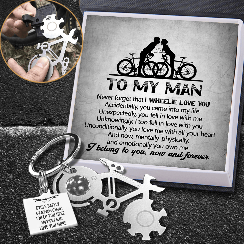 Bike Multi-tool Square Keychain - Cycling - To My Man - I Belong To You, Now And Forever - Gkzz26007
