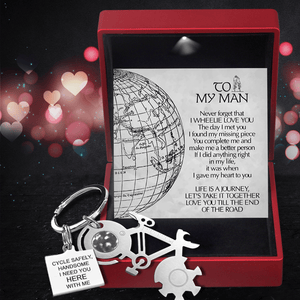 Bike Multi-tool Square Keychain - Cycling - To My Man - Love You Till The End Of The Road - Gkzz26003