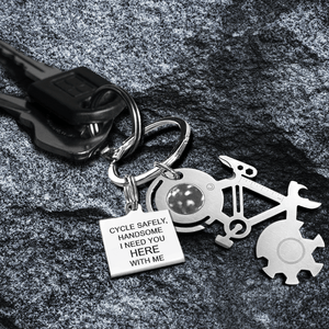 Bike Multi-tool Square Keychain - Cycling - To My Man - Love You Till The End Of The Road - Gkzz26003