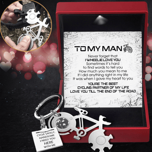 Bike Multi-tool Square Keychain - Cycling - To My Man - Love You Till The End Of The Road - Gkzz26005