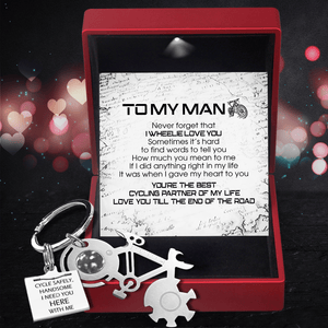 Bike Multi-tool Square Keychain - Cycling - To My Man - Love You Till The End Of The Road - Gkzz26005