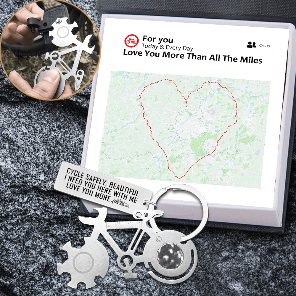 Bike Multitool Repair Keychain - Cycling - To My Beautiful - Love You More Than All The Miles - Gkzn13002