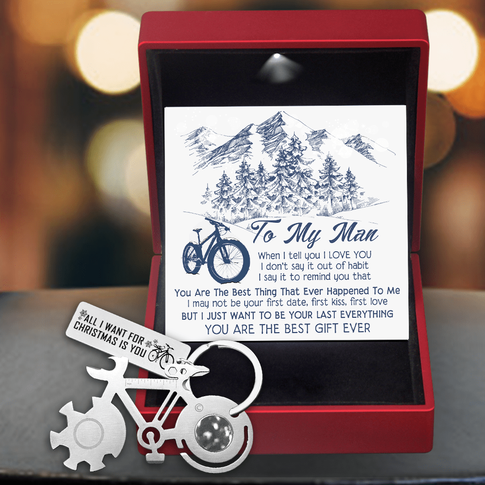 Bike Multitool Repair Keychain - Cycling - To My Man - All I Want For Christmas Is You - Gkzn26007