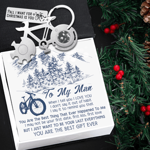Bike Multitool Repair Keychain - Cycling - To My Man - All I Want For Christmas Is You - Gkzn26007