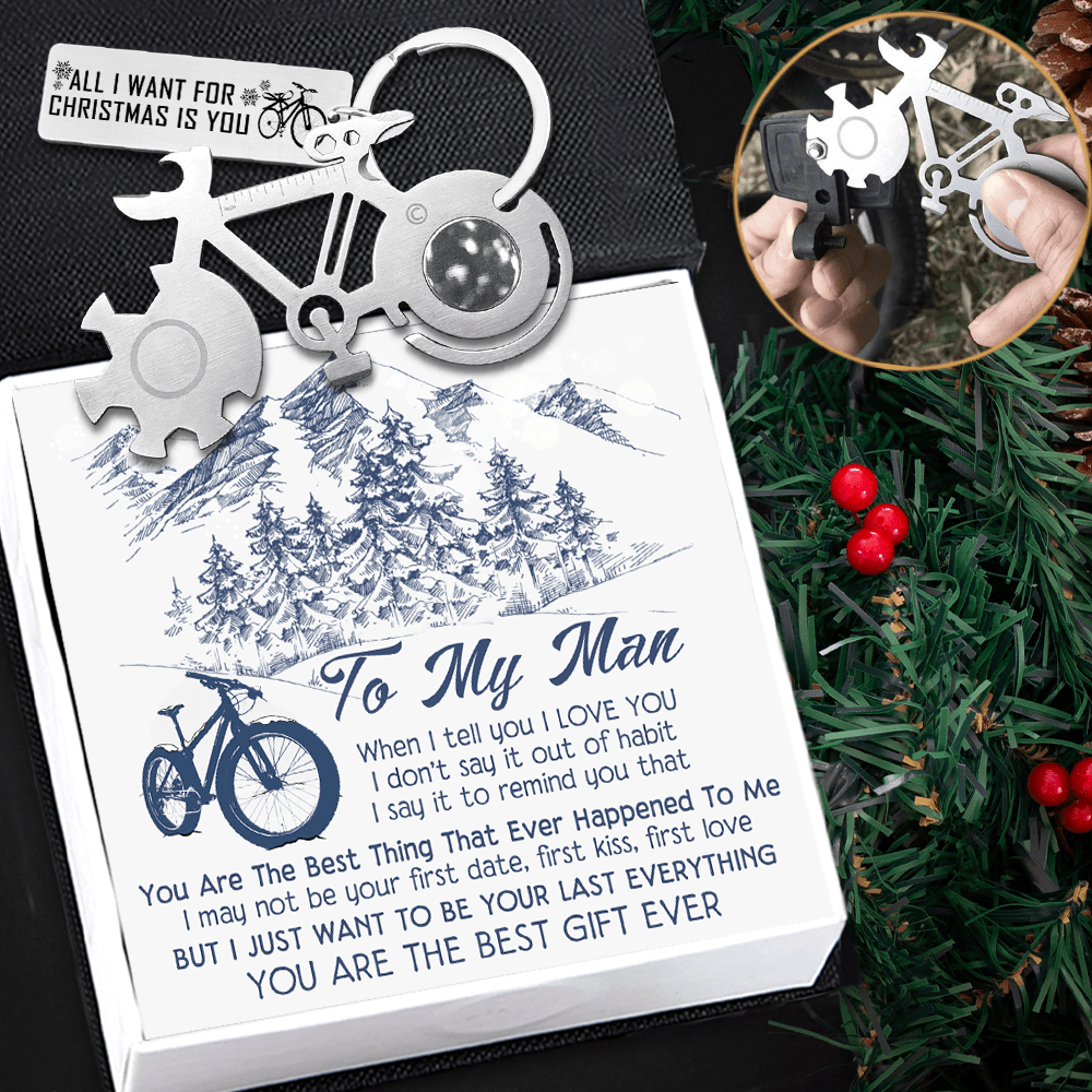 Bike Multitool Repair Keychain - Cycling - To My Man - All I Want For Christmas Is You - Gkzn26007
