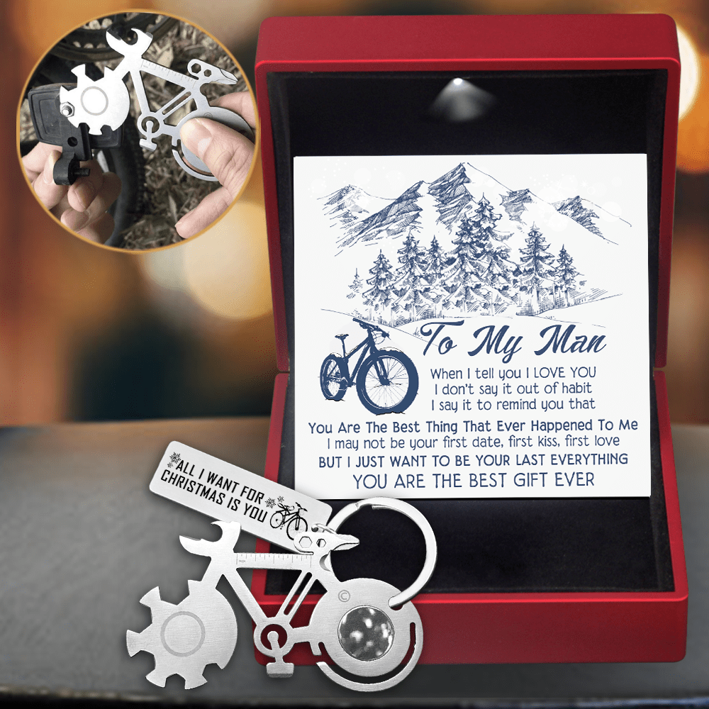 Bike Multitool Repair Keychain - Cycling - To My Man - All I Want For Christmas Is You - Gkzn26007