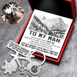 Bike Multitool Repair Keychain - Cycling - To My Man - I Need You Here With Me - Gkzn26009