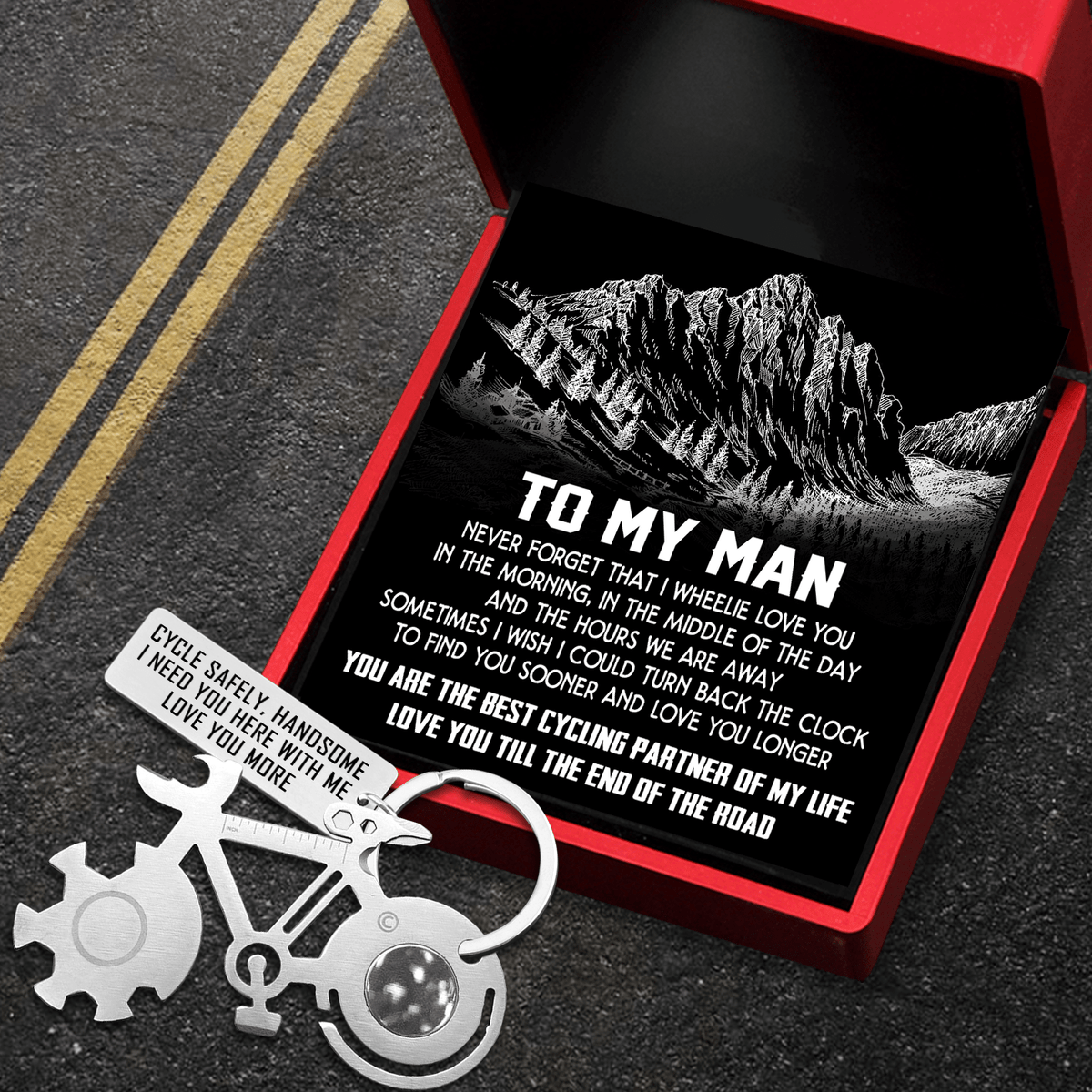 Bike Multitool Repair Keychain - Cycling - To My Man - Sometimes I Wish I Could Turn Back The Clock - Gkzn26003