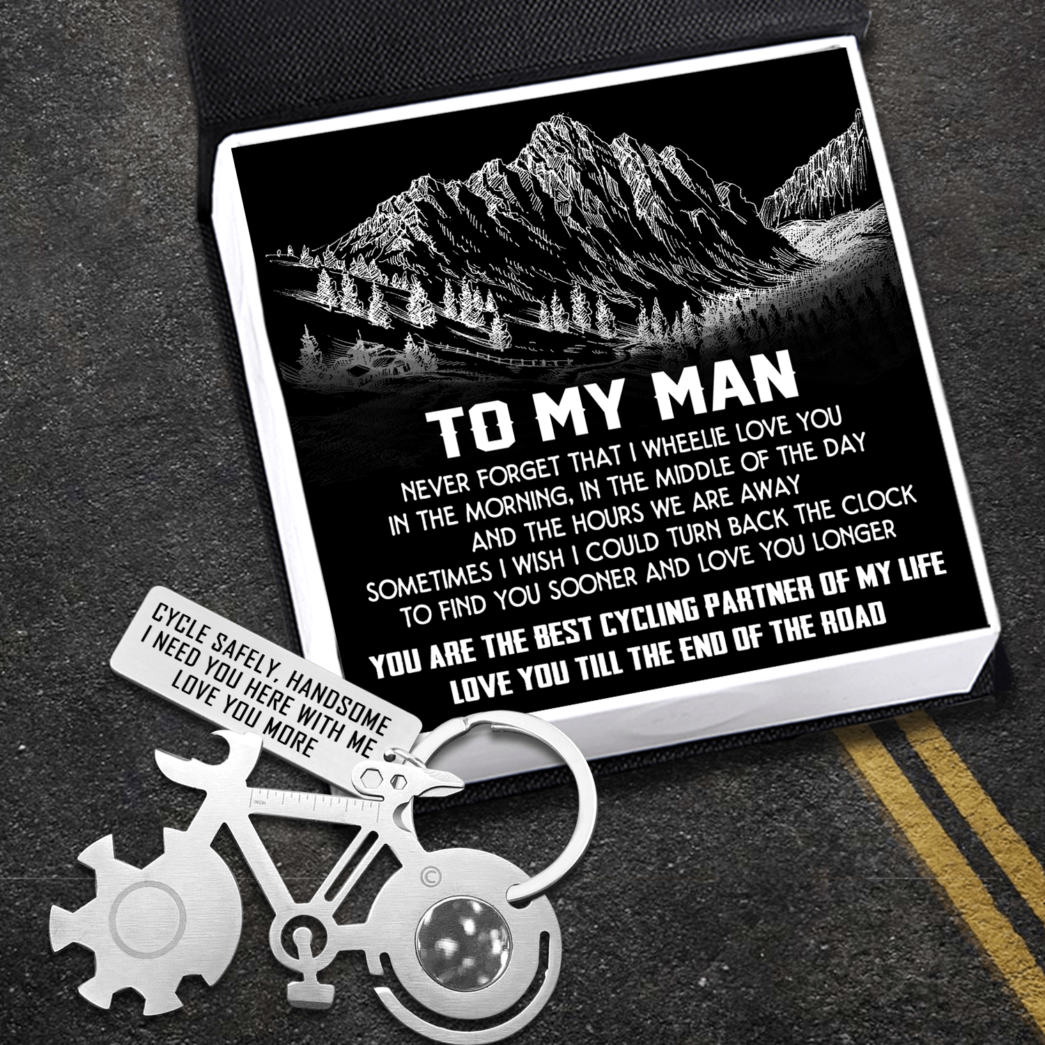 Bike Multitool Repair Keychain - Cycling - To My Man - Sometimes I Wish I Could Turn Back The Clock - Gkzn26003