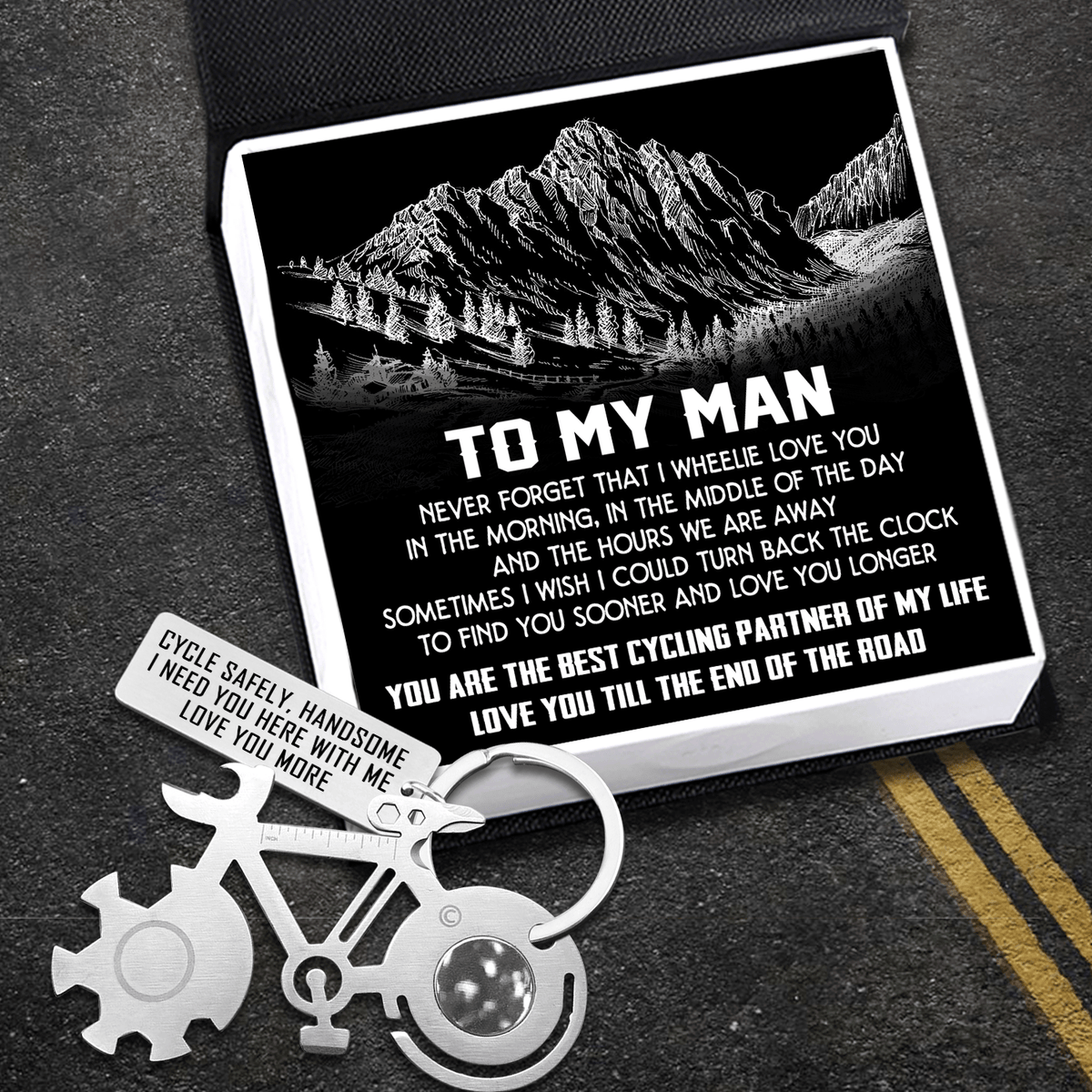 Bike Multitool Repair Keychain - Cycling - To My Man - Sometimes I Wish I Could Turn Back The Clock - Gkzn26003