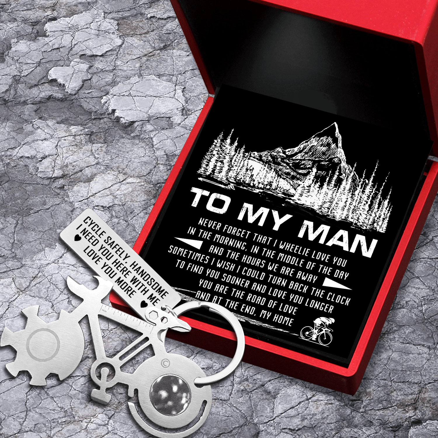 Bike Multitool Repair Keychain - Cycling - To My Man - You Are The Road Of Love - Gkzn26008