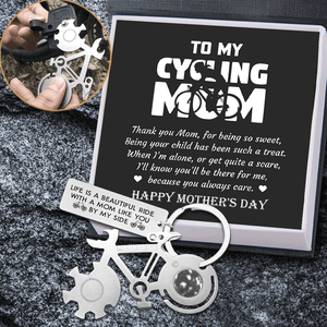Bike Multitool Repair Keychain - Cycling - To My Mom - Life Is A Beautiful Ride With A Mom Like You By My Side - Gkzn19002