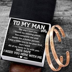 Biker Bracelet - Biker - To My Man - I Need You Here With Me - Gbt26036