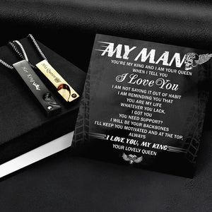 Biker Couple Bar Pendant Necklaces - To My Man - You Are My Life - Gnaz26001