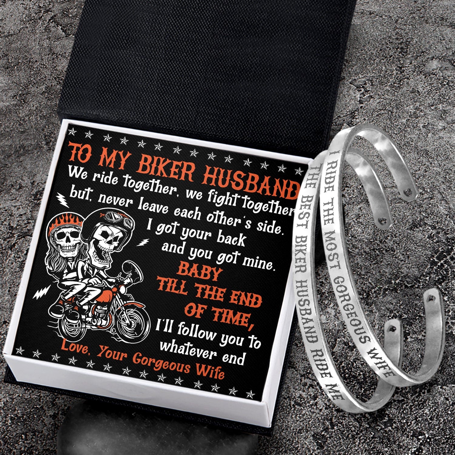 Biker Couple Bracelets - Biker - To My Husband - I Love You - Gbt14008