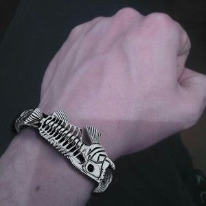 Black Leather Bracelet Fish Bone - Fishing - To My Real Love - I Love You To The Ocean & Back - Gbzr26007