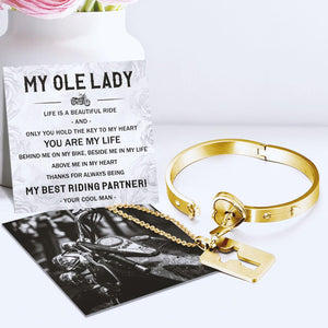 Bracelet Necklace Couple Set - My Ole Lady - You Hold The Key To My Heart - Gnbf13001
