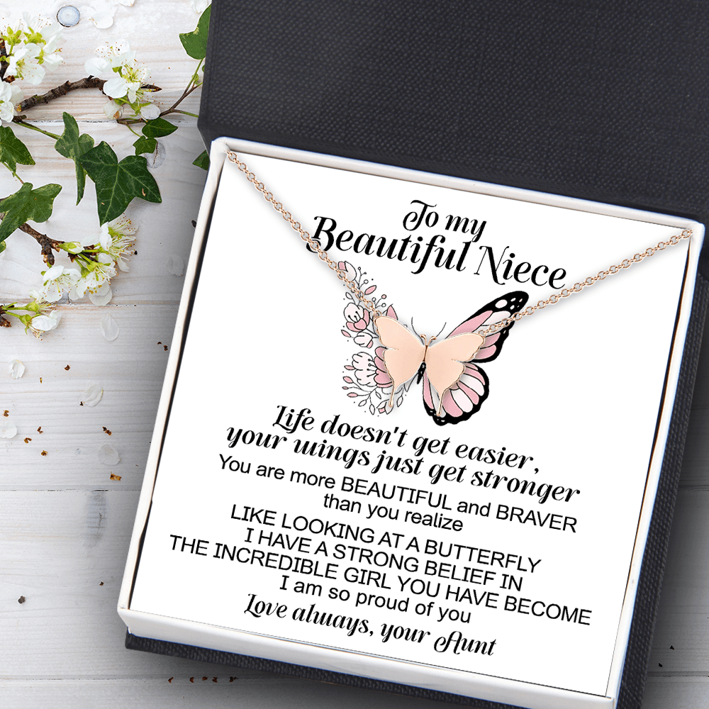 Butterfly Necklace - Family - To My Niece - I Love You - Gncn28010