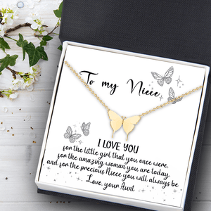 Butterfly Necklace - Family - To My Niece - I Love You - Gncn28010
