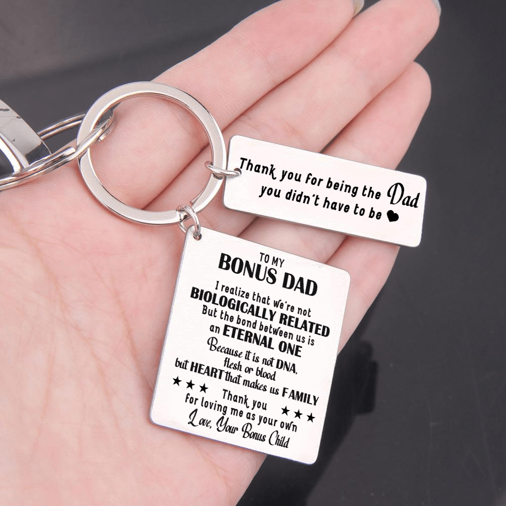 Calendar Keychain - Family - To My Bonus Dad - Heart That Makes Us Family - Gkr18025