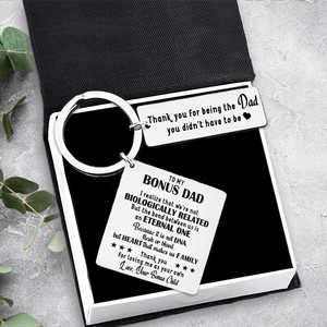 Calendar Keychain - Family - To My Bonus Dad - Heart That Makes Us Family - Gkr18025