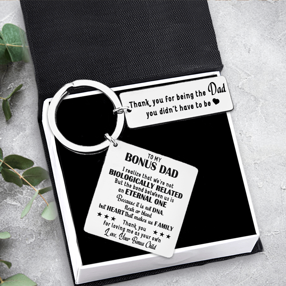 Calendar Keychain - Family - To My Bonus Dad - Heart That Makes Us Family - Gkr18025
