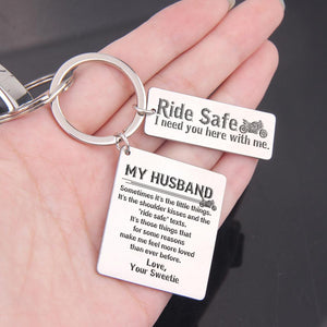 Calendar Keychain - Super Bike- It's the shoulder kisses and the "ride safe" texts - Biker - Ride Safely Handsome - Gkr26016