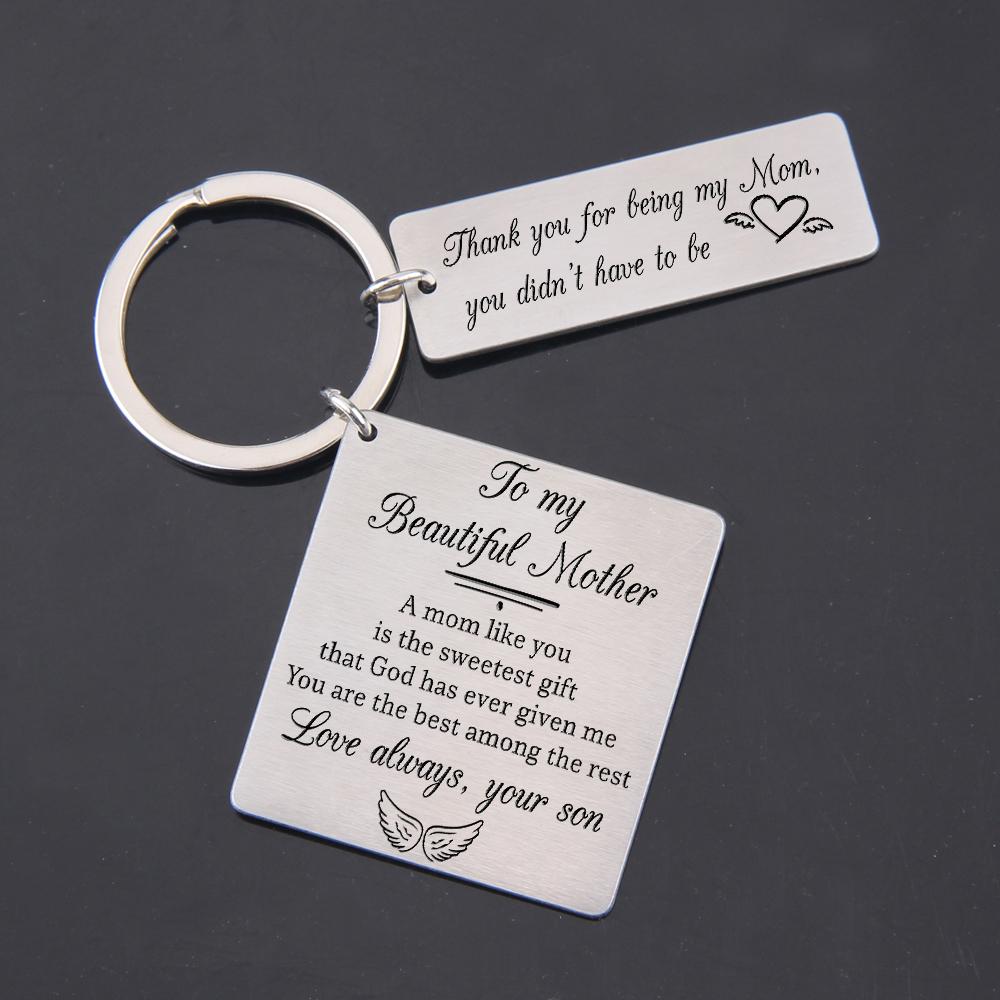 Calendar Keychain - To My Beautiful Mother - From Son - Thank You For Being My Mom - Gkr19009