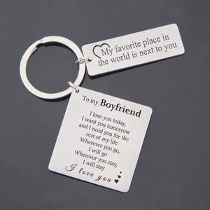 Calendar Keychain - To My Boyfriend - My Favorite Place In The World Is Next To You - Gkr12001