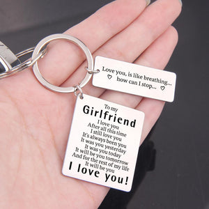 Calendar Keychain - To My Girlfriend - Love You, Is Like Breathing - Gkr13005