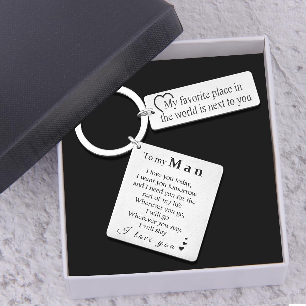 Calendar Keychain - To My Man - My Favorite Place In The World Is Next To You - Gkr26001