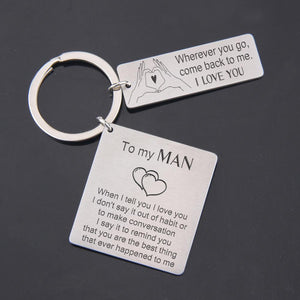 Calendar Keychain - To My Man -  Wherever You Go Come Back To Me - Gkr26020